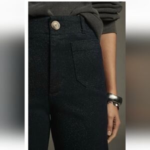 Anthropologie Maeve The Colette Sparkle Denim High Rise Crop Wide Leg Jeans 34
